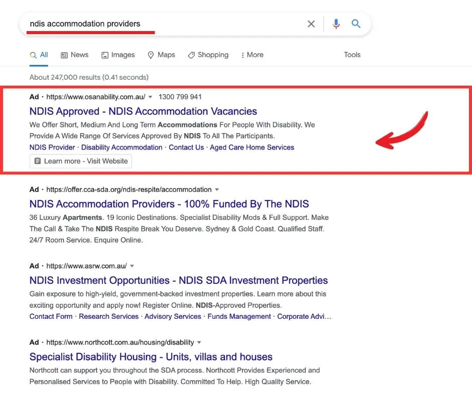 OSAN Ability Google Ad